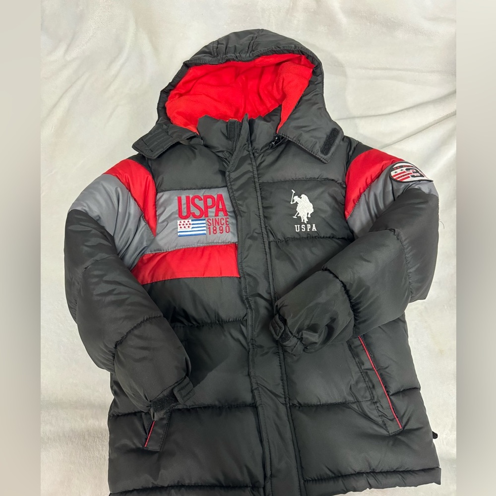 U.S. Polo Assn. Black and Red Kids Jacket